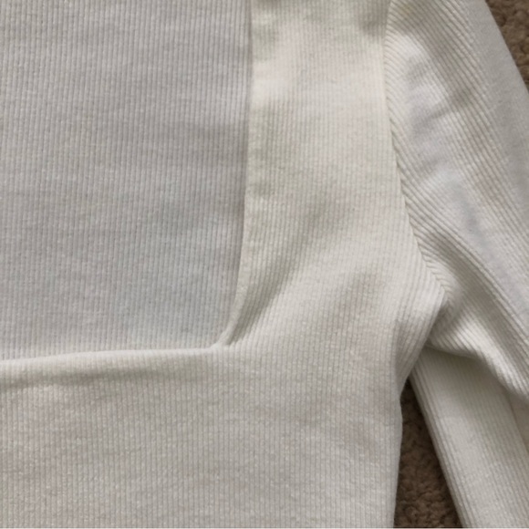 Zara White Long Sleeve Crop Top - Picture 3 of 4